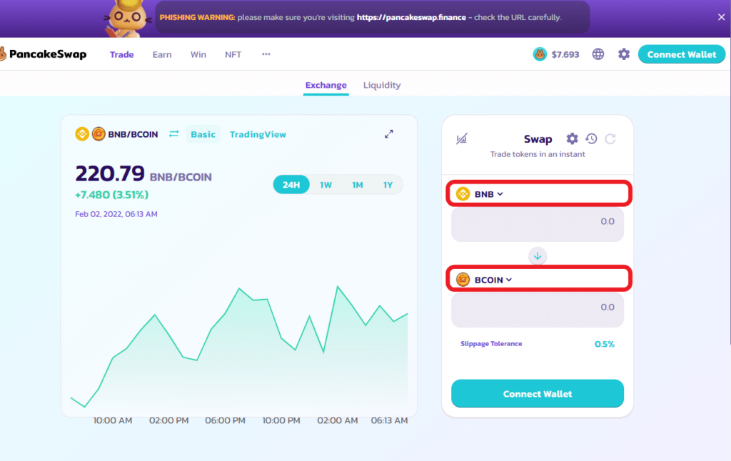 上がBNB、下がBcoin