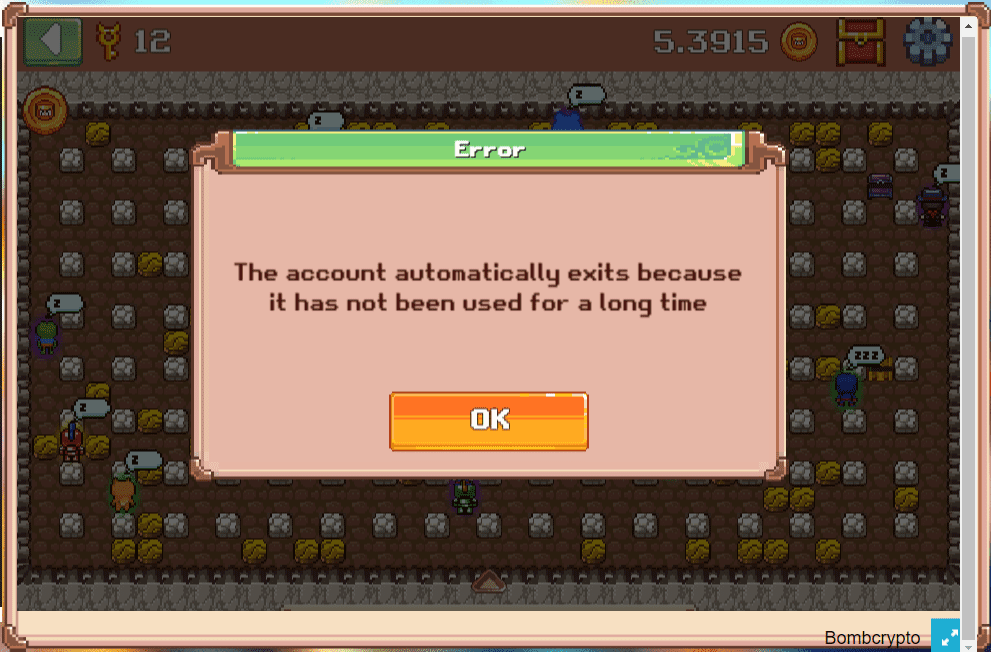 The account automatically exits because it has not been used for a long time