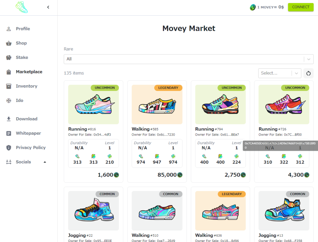 Moveyのマーケットプレイス